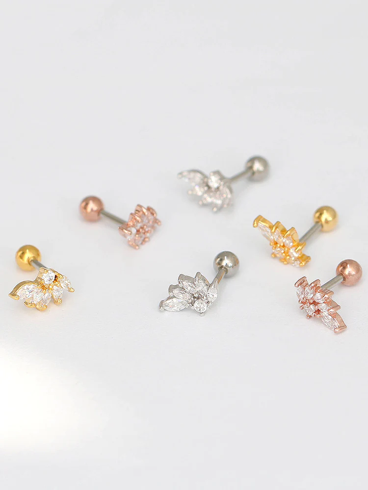 CZ Stud Wing Cartilage Earring - Image 5