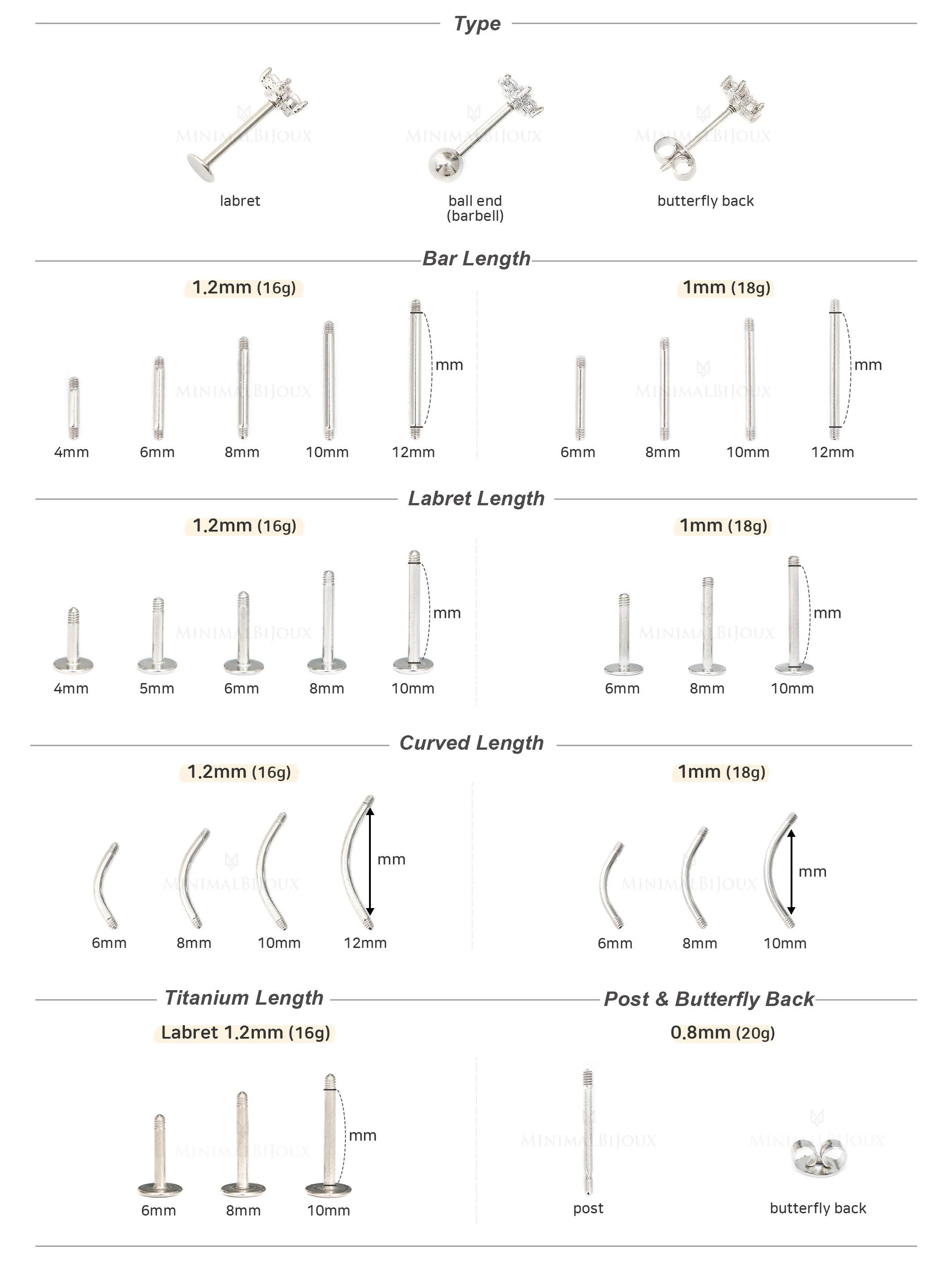 CZ Stud Wing Cartilage Earring - Image 8