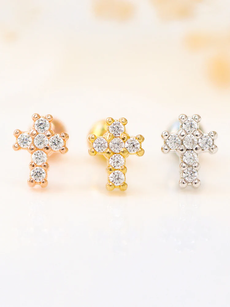 Dainty Cross CZ Piercing - Image 2
