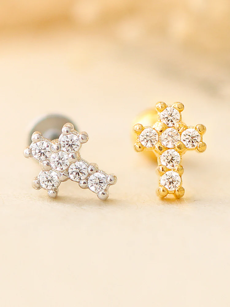 Dainty Cross CZ Piercing - Image 9