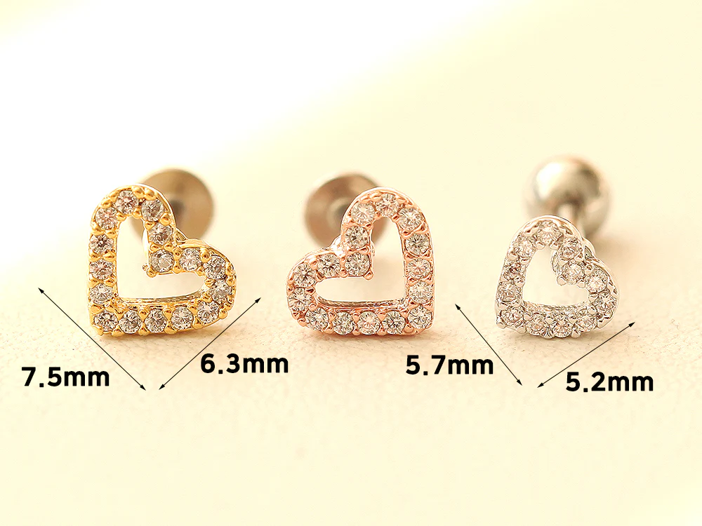 Dainty Open Heart Cartilage earring - Image 8