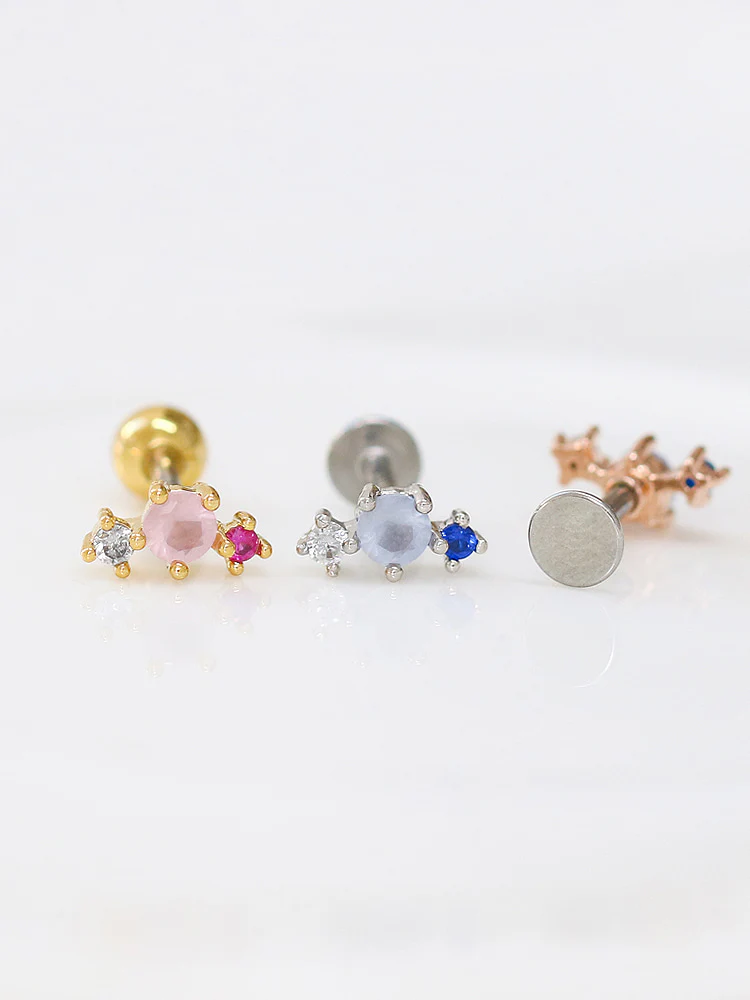 Dainty pink Cartilage earring - Image 2