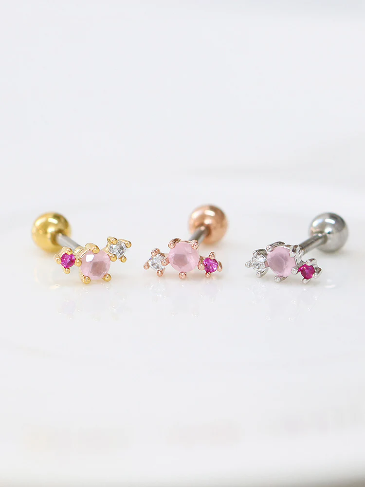 Dainty pink Cartilage earring - Image 3