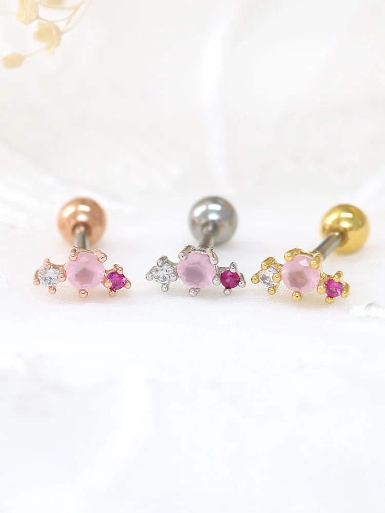 Dainty pink Cartilage earring - Image 5