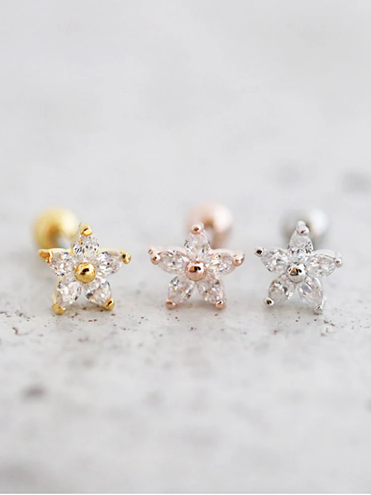 Double Flower Cartilage earring - Image 5
