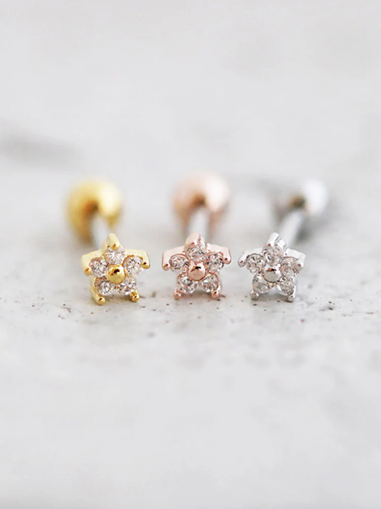 Double Flower Cartilage earring - Image 6