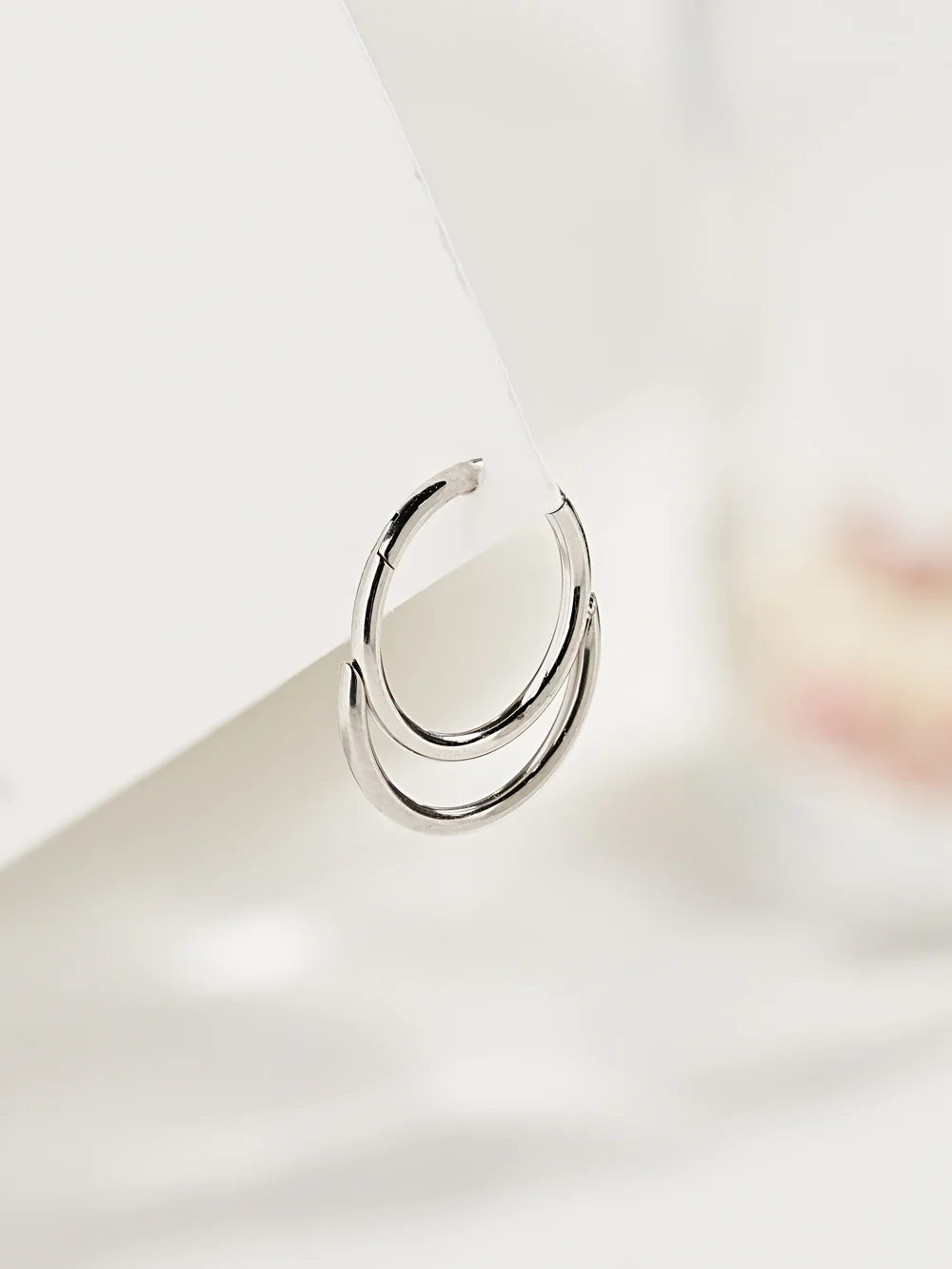 Double Mis Cartilage Ear Hoop Piercing 16G - Image 2