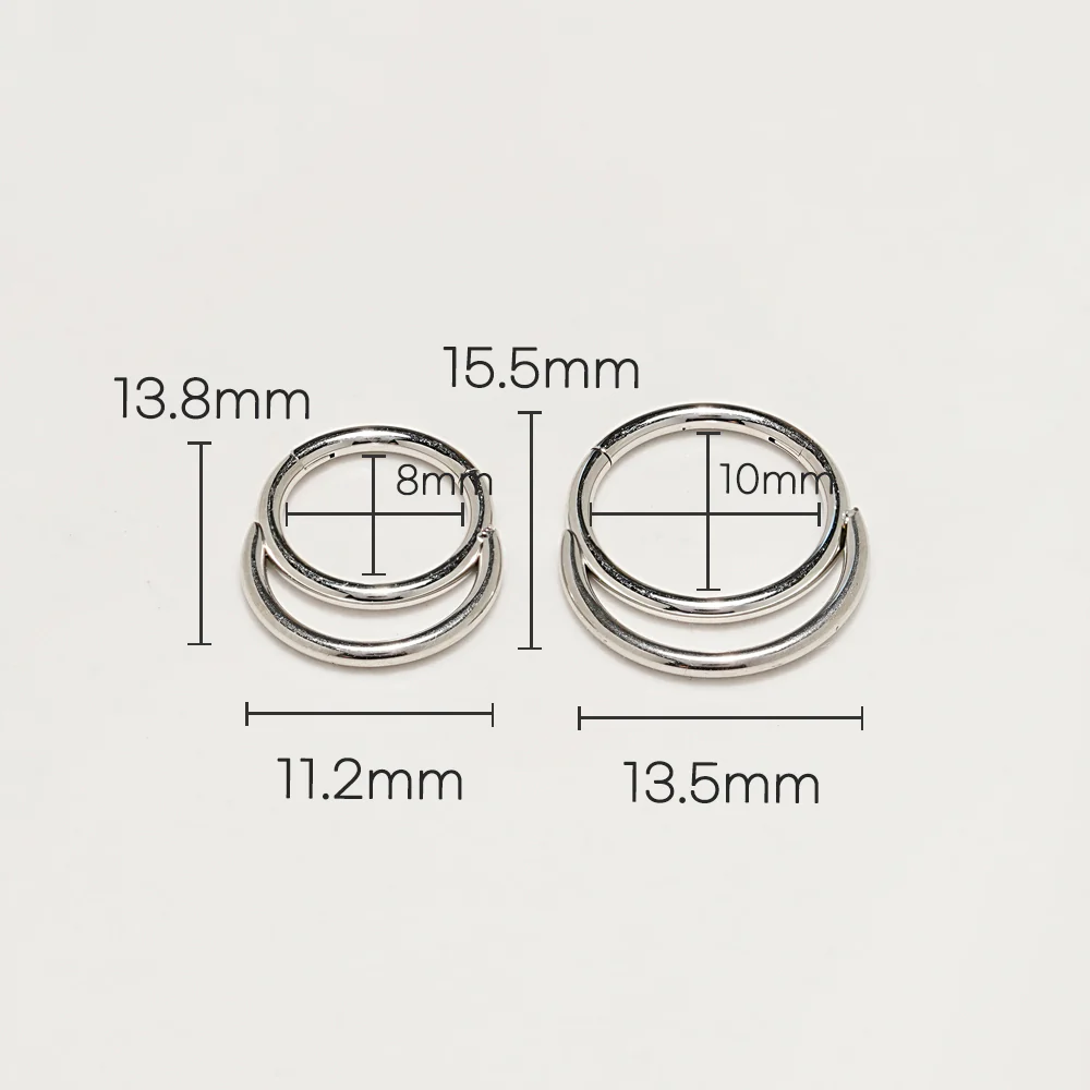 Double Mis Cartilage Ear Hoop Piercing 16G - Image 3