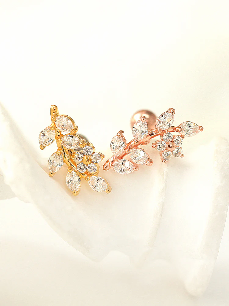 Flower Leaf Cartilage earring - Image 4