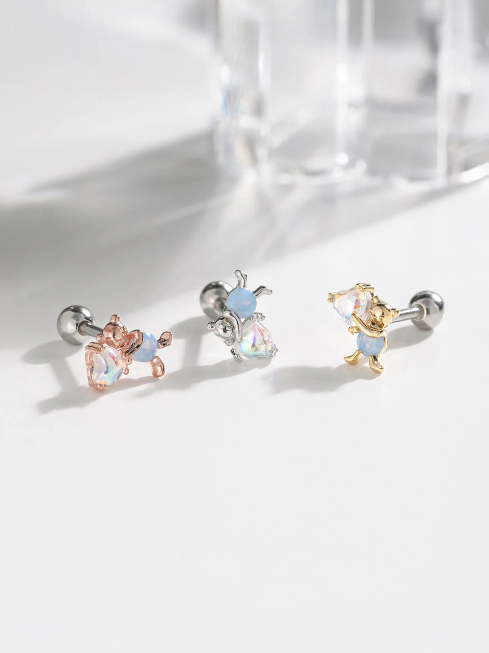 Heart Bear Cartilage Ear Piercing 18G16G - Image 2