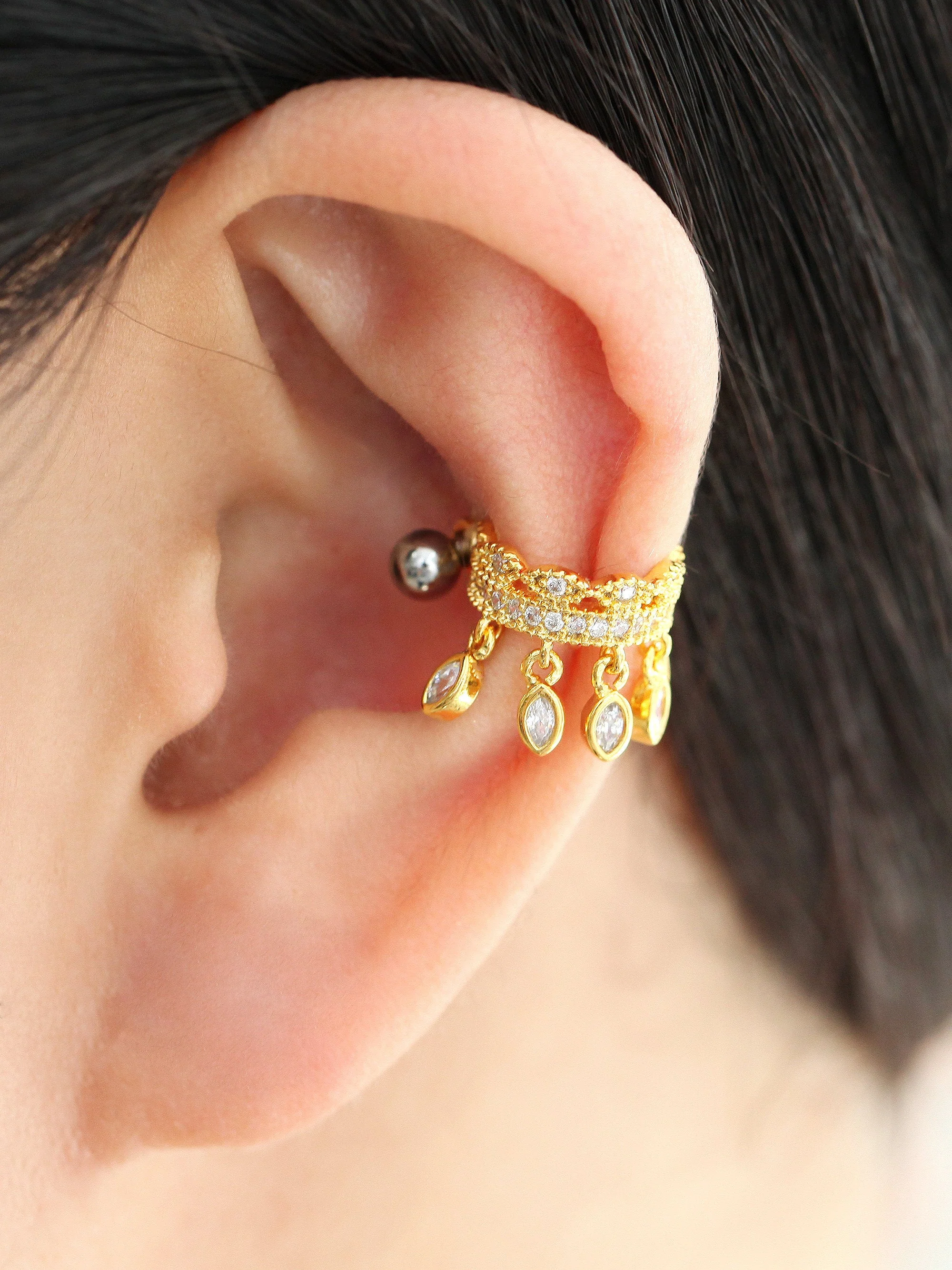Horseshoe Cubic Ring Conch Piercing - Image 6