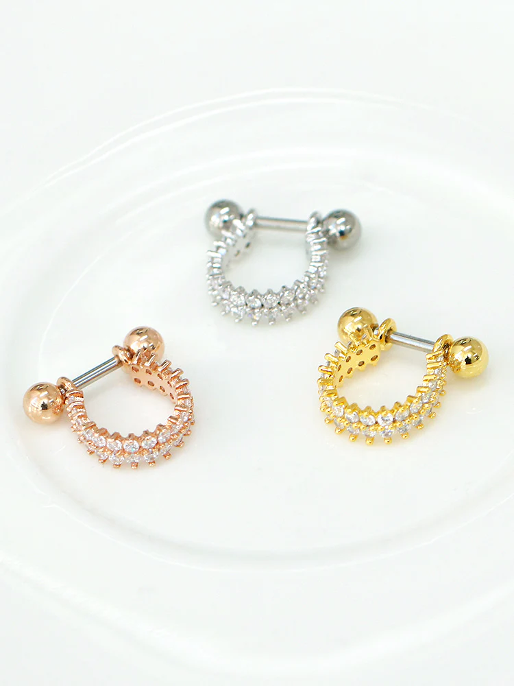 2 Line Cubic Horseshoe Ring Piercing - Image 3