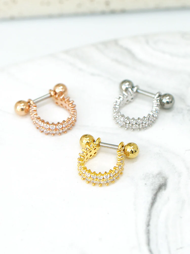 2 Line Cubic Horseshoe Ring Piercing - Image 5