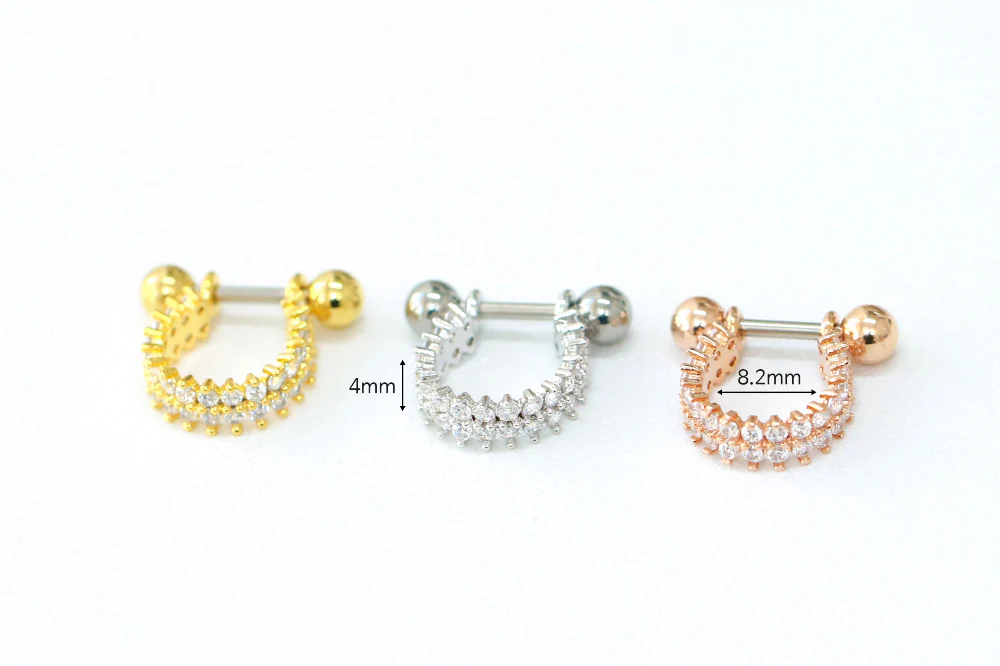 2 Line Cubic Horseshoe Ring Piercing - Image 6