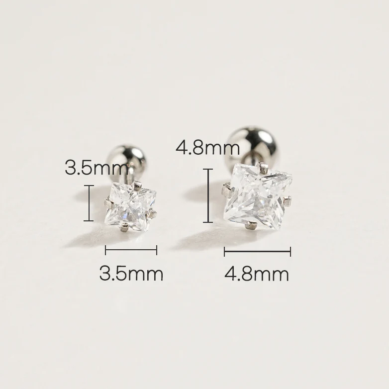 Morning Lustre Square Cartilage Ear Piercing 16G - Image 3