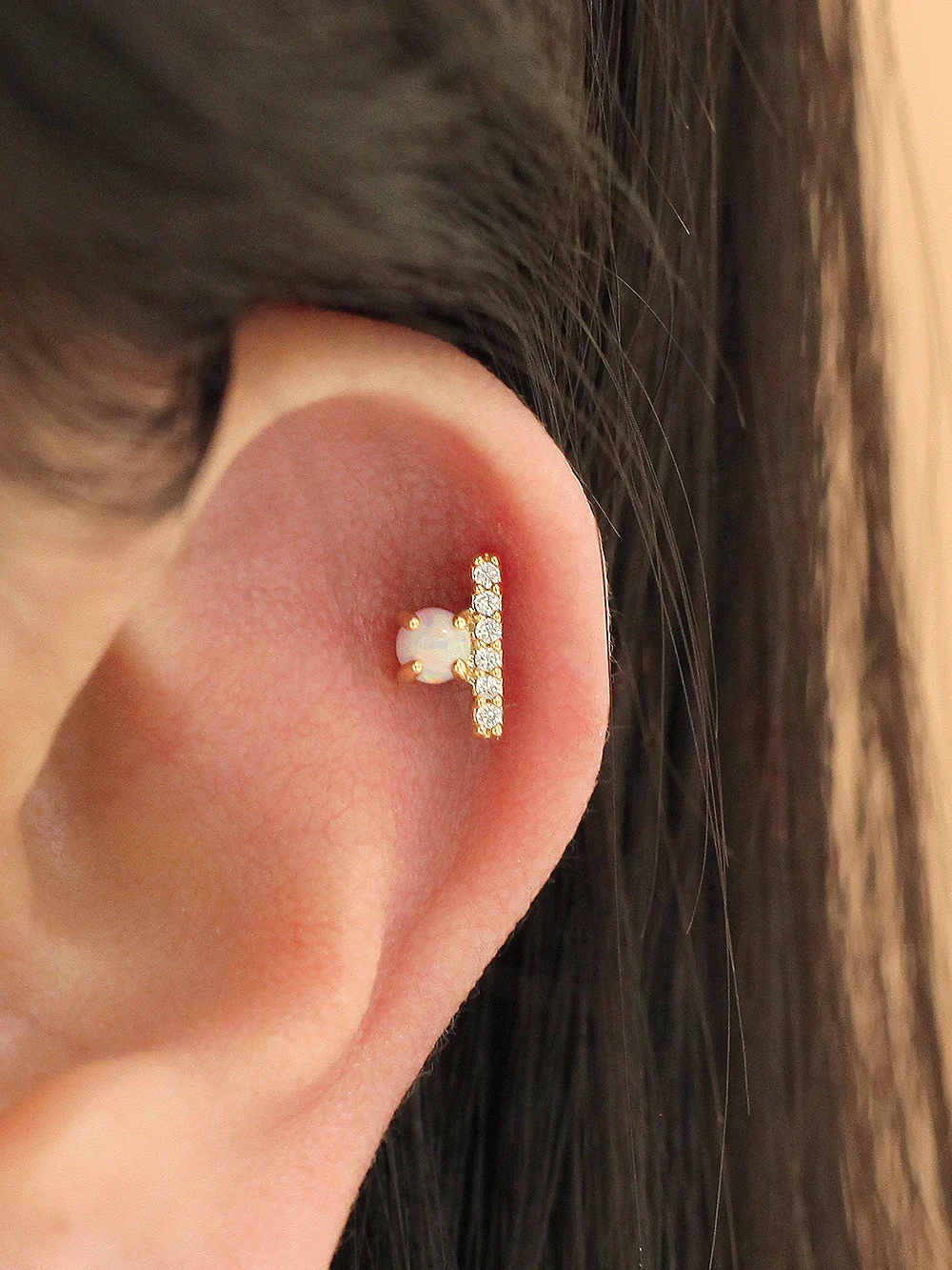 Opal Cubic Bar Piercing - Image 5
