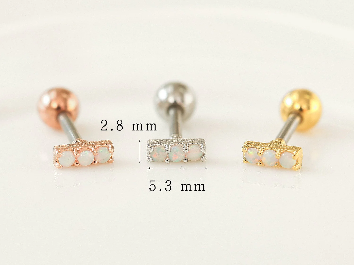 Opal stick cartilage earring - Image 6