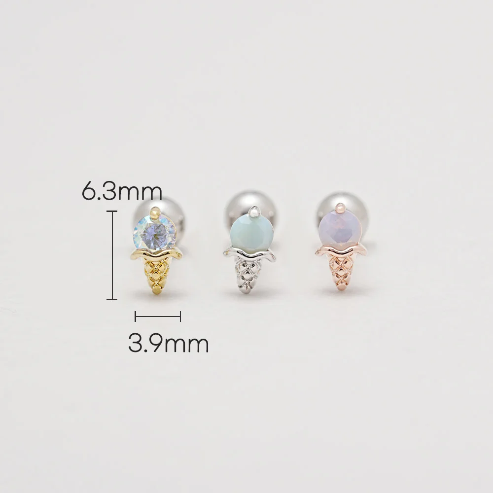 Pastel Cone Cartilage Ear Piercing 18G16G - Image 3