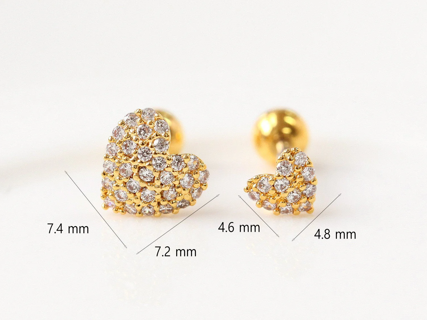 Pave heart Cartilage Earring - Image 11