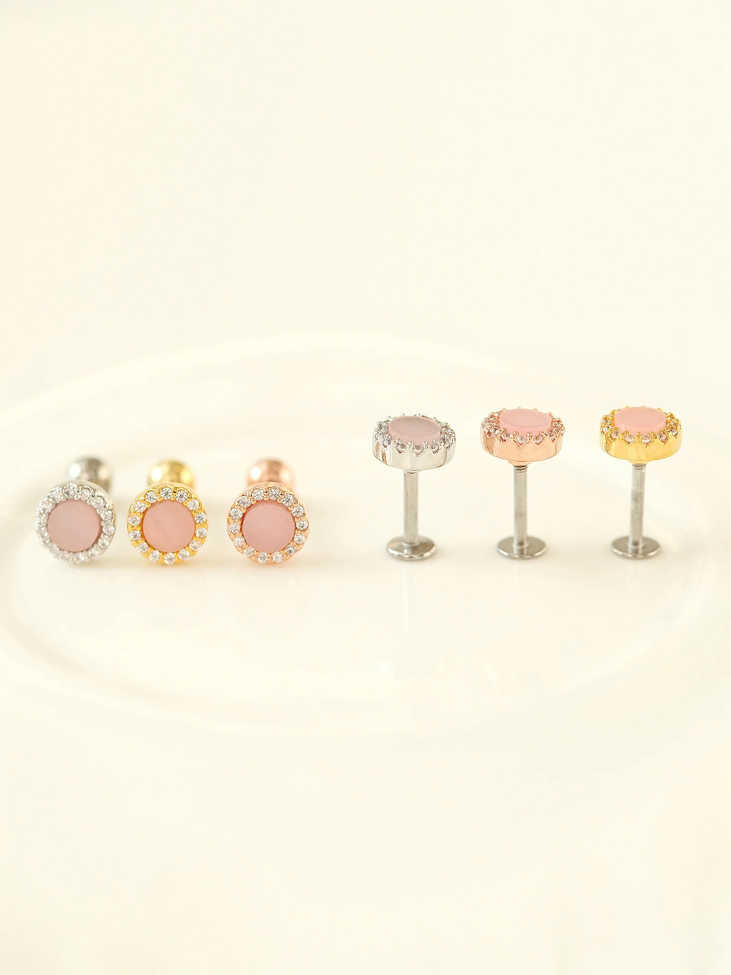 Pink shell cartilage earring - Image 2