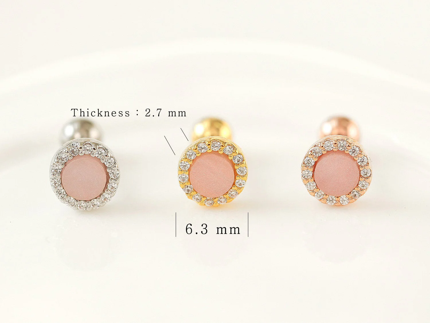 Pink shell cartilage earring - Image 6