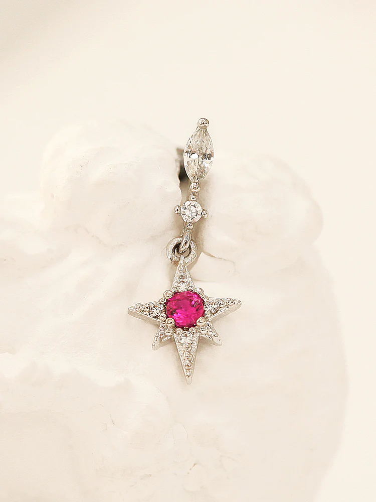 Ruby Starburst Drop Cartilage earring - Image 5