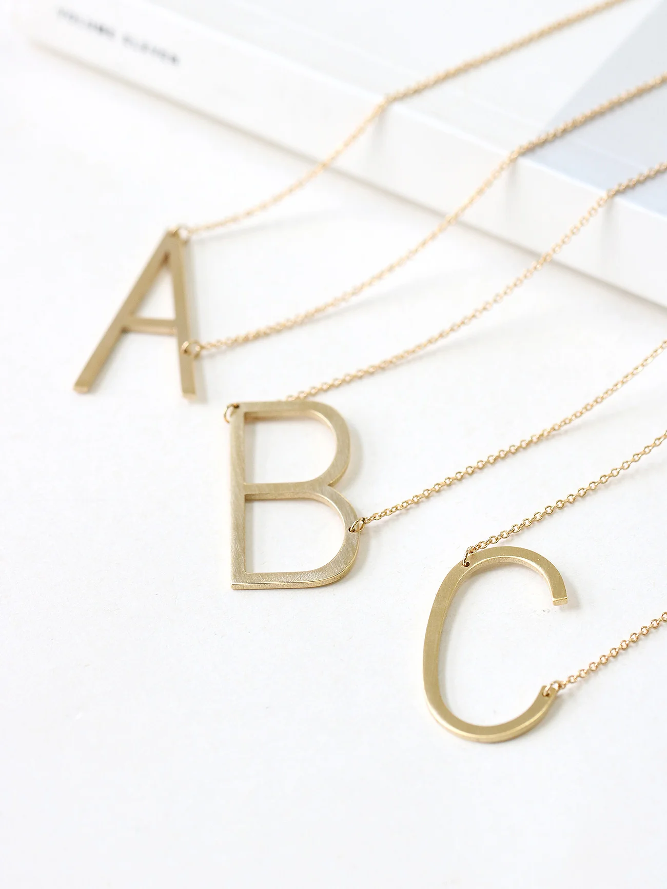 Sideways Initial necklace large A-Z - Image 7