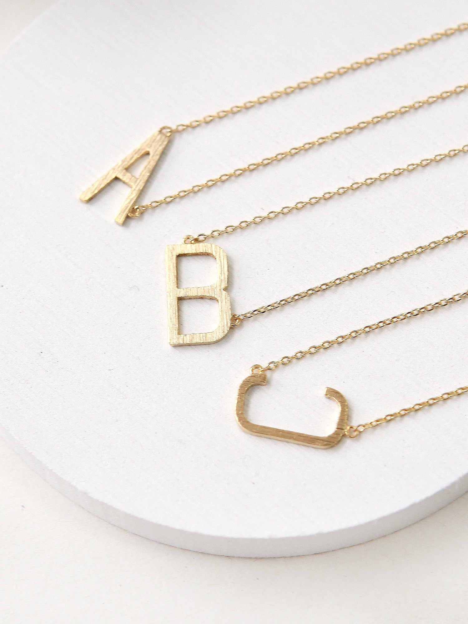 Sideways Initial necklace large A-Z - Image 8
