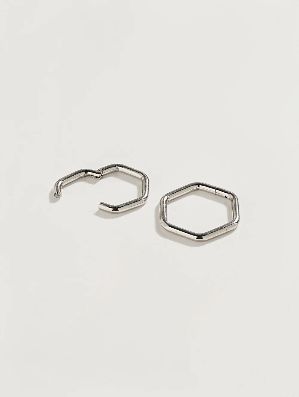 Simple Hexagon Lane Cartilage Ear Hoop Piercing 16G