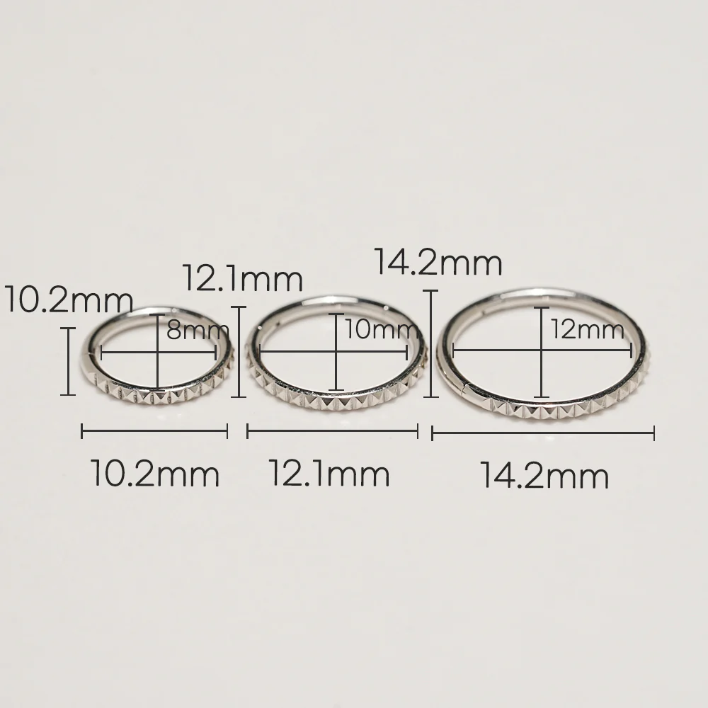 Simple Square Pattern Cartilage Ear Hoop Piercing 16G - Image 3