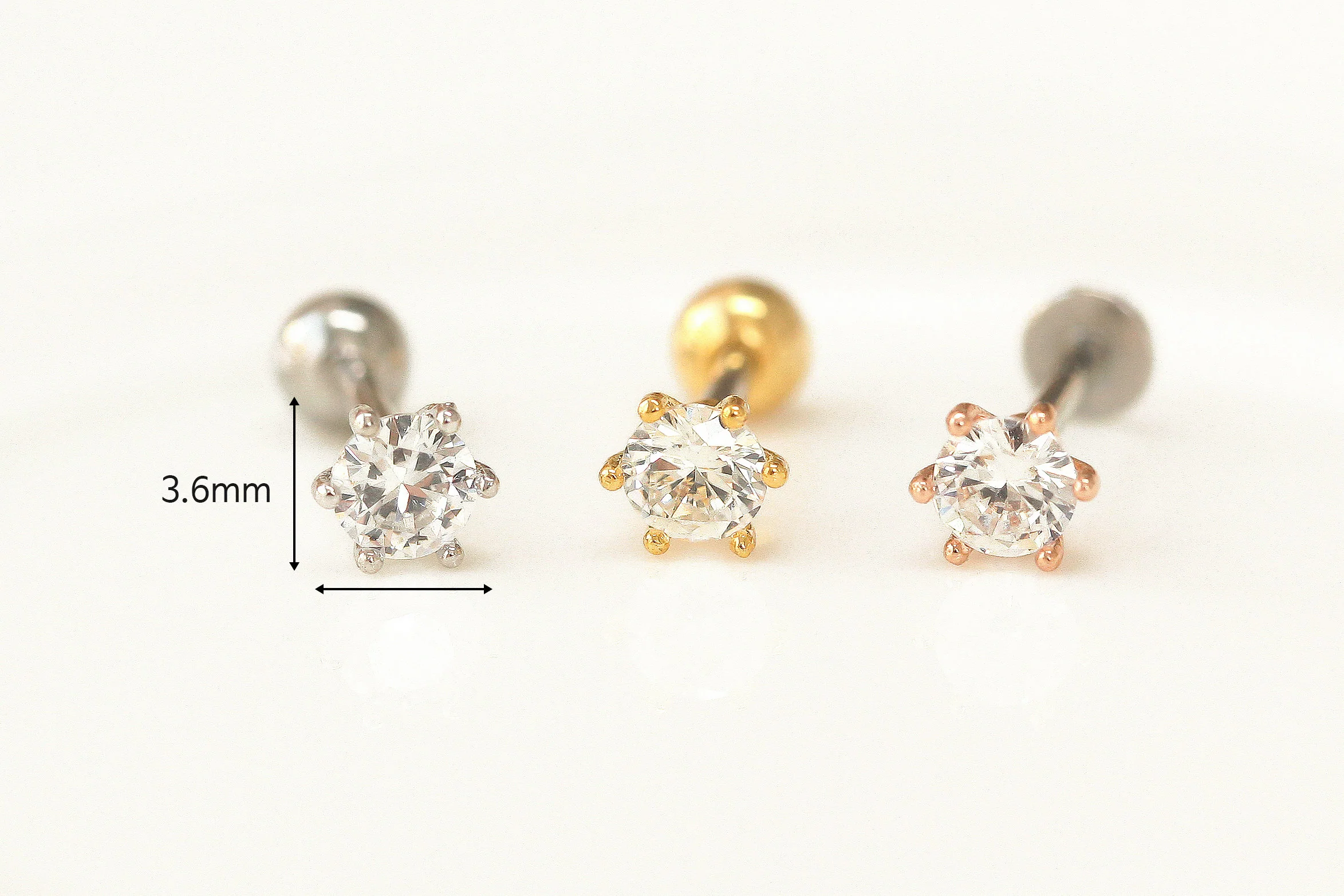 Six Leg Round Cubic CZ Cartilage Earring - Image 11