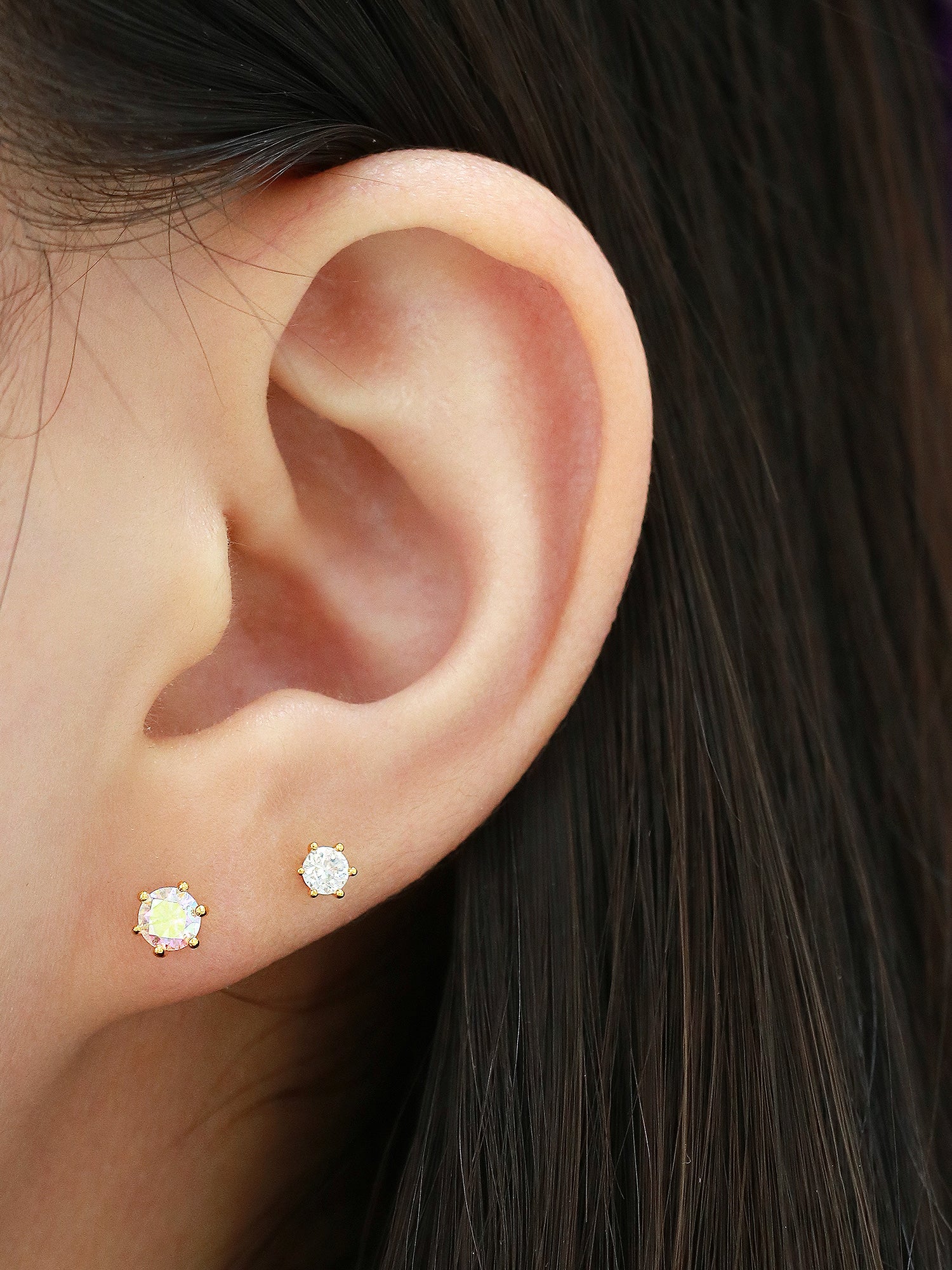 Six Leg Round Cubic CZ Cartilage Earring - Image 4
