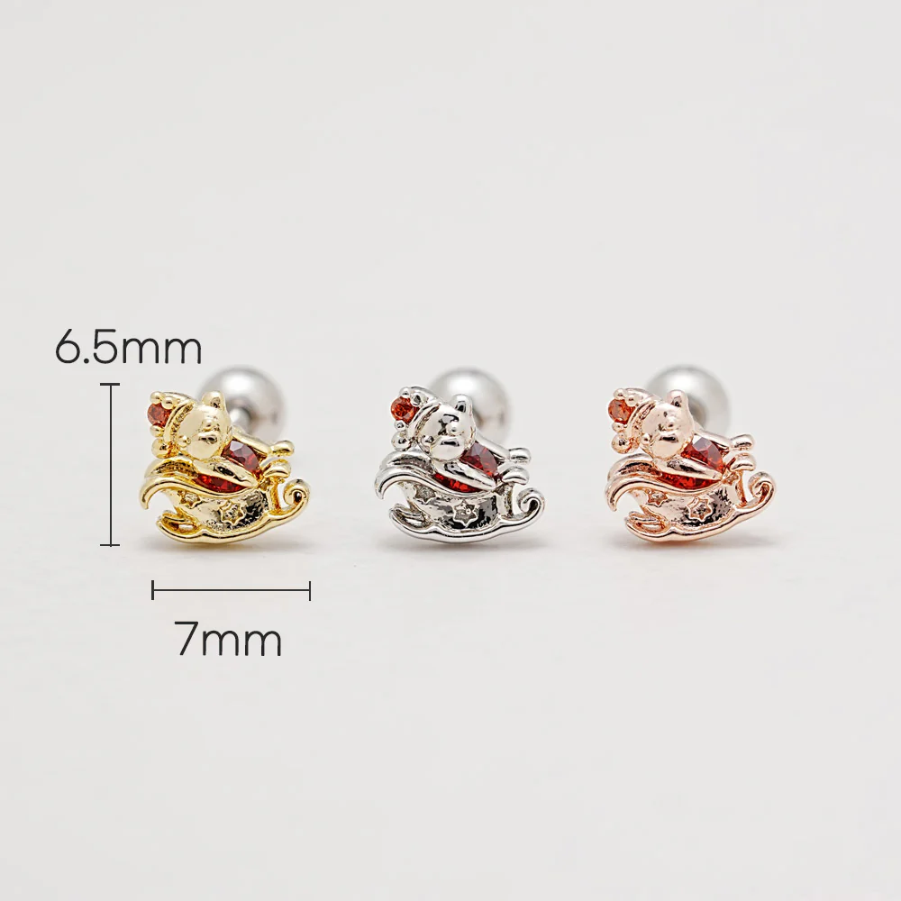 Slide Bear Cartilage Ear Piercing 18G16G - Image 3