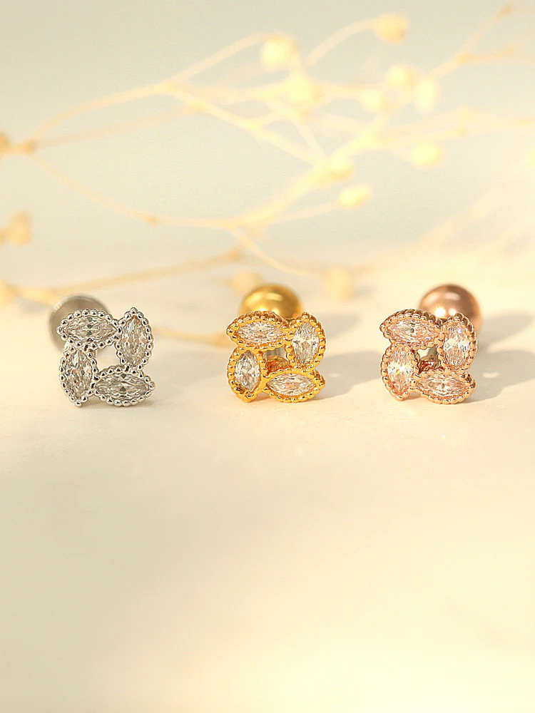 Square Marquise cartilage earring - Image 3
