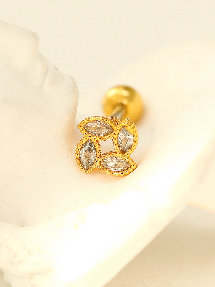 Square Marquise cartilage earring - Image 8