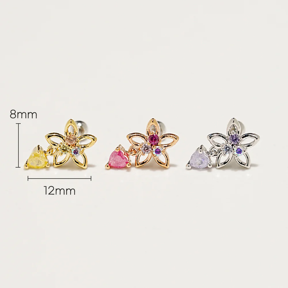 Tale Flower Cartilage Ear Piercing 18G16G - Image 3