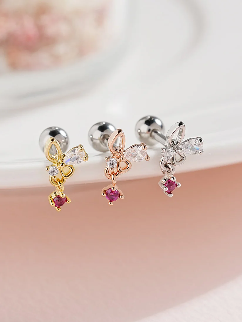 Tiny Drop Butterfly Cartilage Ear Piercing 18G16G - Image 2