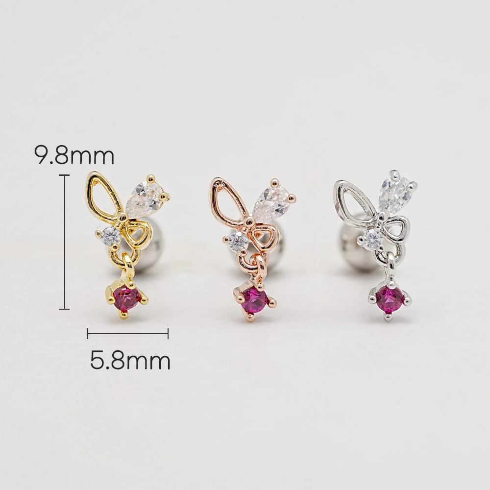 Tiny Drop Butterfly Cartilage Ear Piercing 18G16G - Image 3