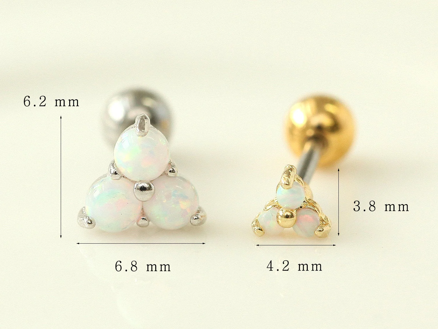Triple Opal Cartilage earring - Image 6