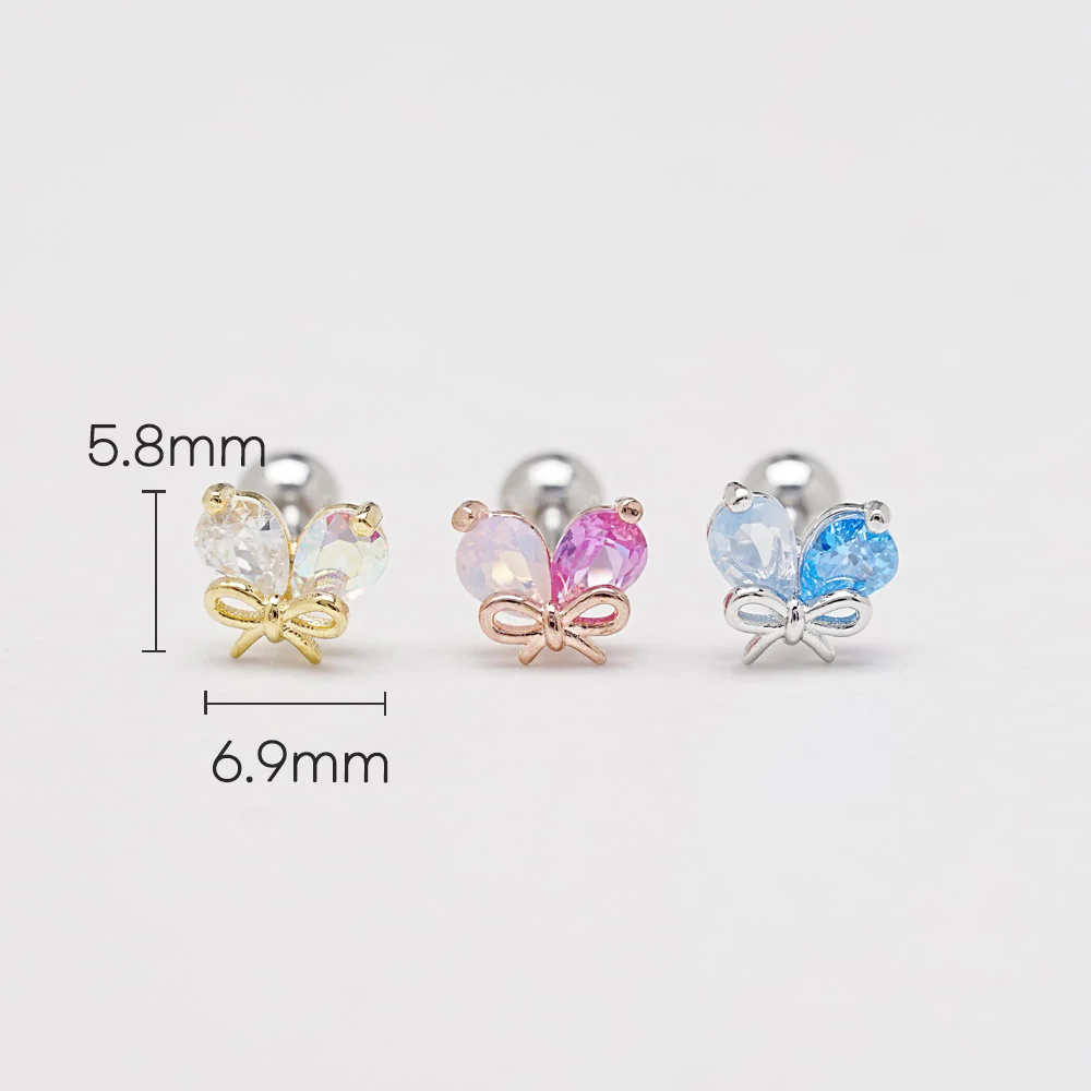 Twin Heart Cartilage Ear Piercing 18G16G - Image 3