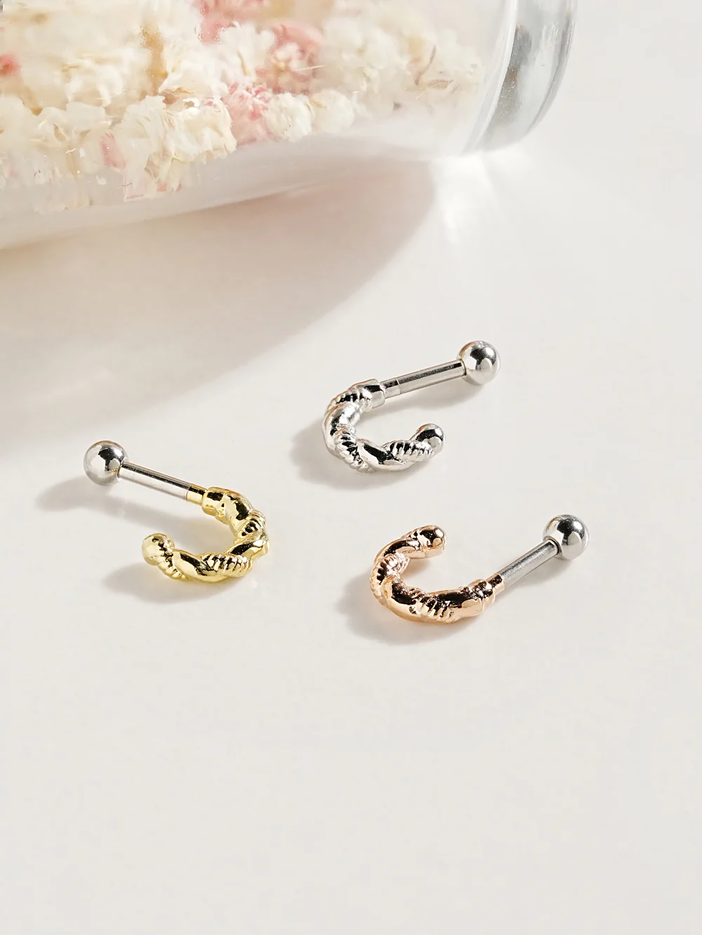 Western Pattern Cartilage Ear Piercing 16G - Image 2