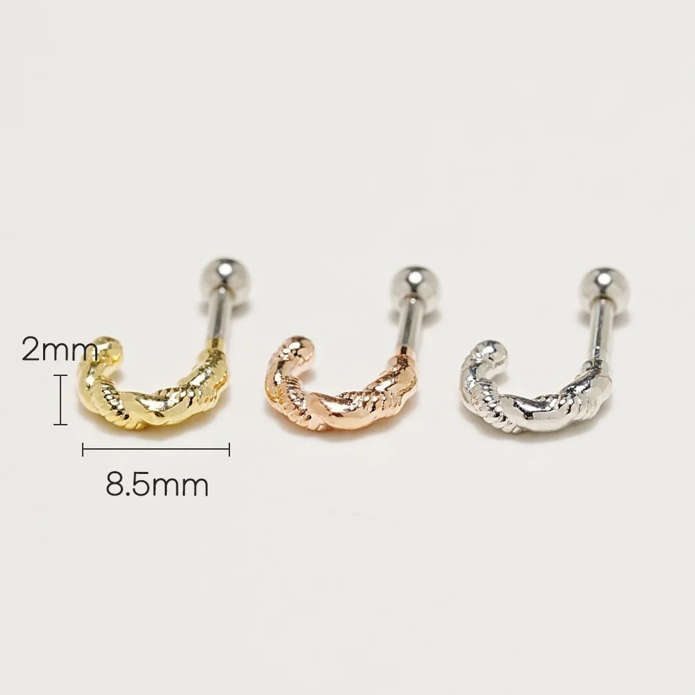 Western Pattern Cartilage Ear Piercing 16G - Image 3